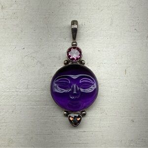 Mystical Purple Moon Pendant Necklace